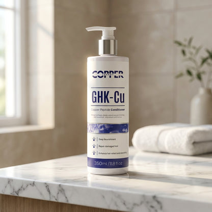 Application of GHK-CU scalp conditioner on hair