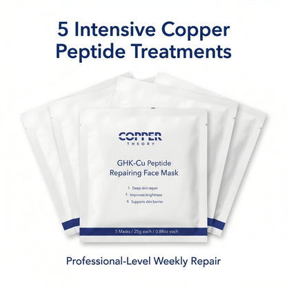 Application of copper peptide face mask on skin