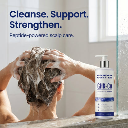 Application of GHK-CU scalp shampoo on hair