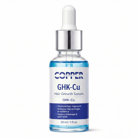 Copper Theory GHK-CU Scalp Serum 1% in blue dropper bottle